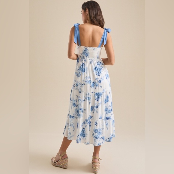 New! Altar’d State Cottagecore Floral Smocked Tiered Midi Dress Size XXL - Picture 4 of 15